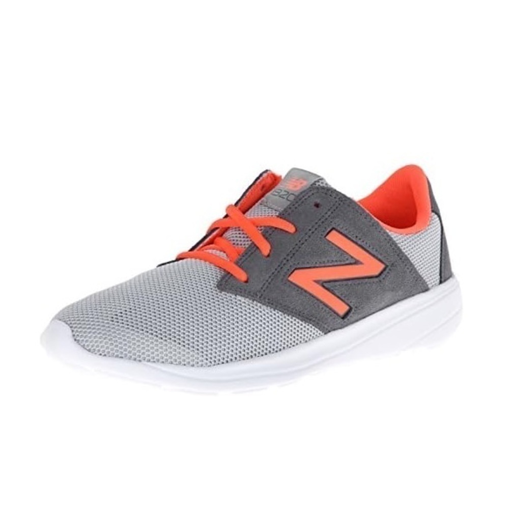 NEW Balance Womenโs Gray Orange Lace Up Running Sneaker Shoes Size 7.5